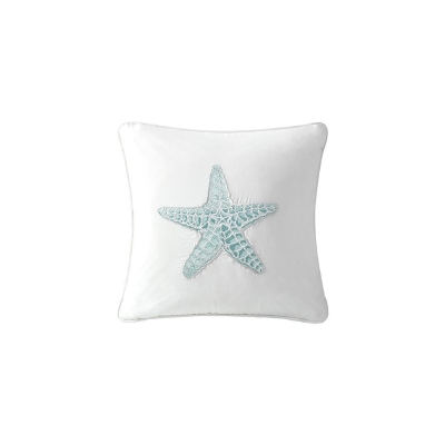 Decorative Square Pillow with 100% Cotton Cover, White