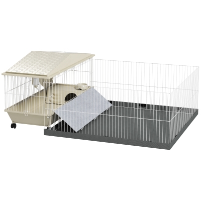 small animal cage 54.3" L x 39.8" W x 22.4" H Beige