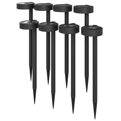 Outsunny 8 Pack Solar Garden Lights Outdoor Auto On/Off Solar Pathway Lights, IP44 for Driveway, Walkway, Yard Landscape Lighting
