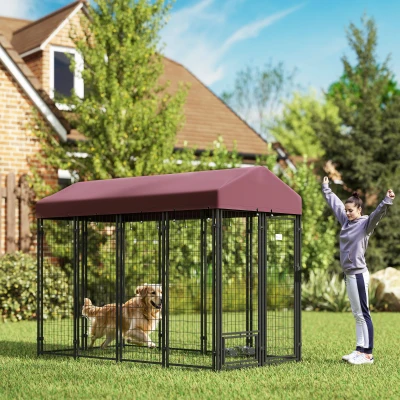 Dog Kennel 94.5" L x 48" W x 72" H Red
