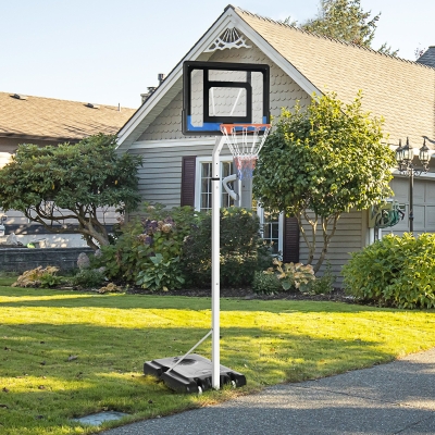Soozier Adjustable Basketball Hoop and Basketball Stand w/ Sturdy Backboard and Weighted Base, Portable on Wheels