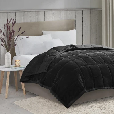 Reversible Down Alternative Blanket with Smart Temperature Regulating, Black
