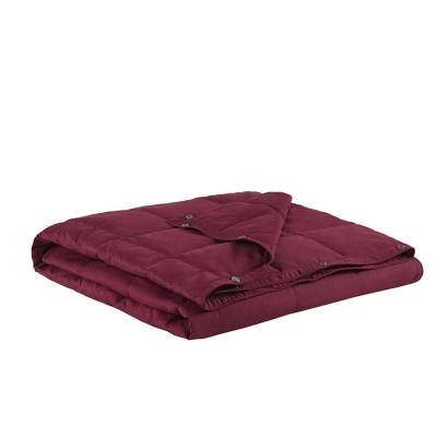 Wearable Multipurpose Throw with Goose Feather, Red