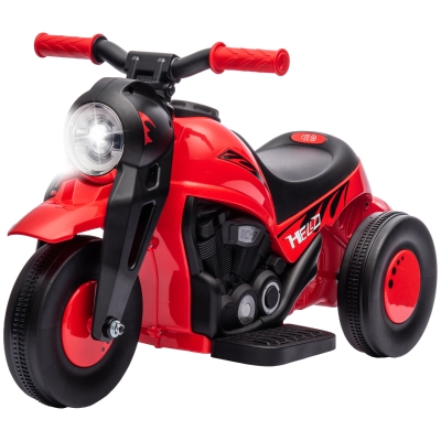 Qaba 6V Ride On Motorcycle, 3-Wheeled Electric for Kids, Red