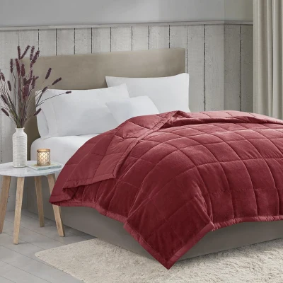Reversible Down Alternative Blanket with Smart Temperature Control, Burgundy