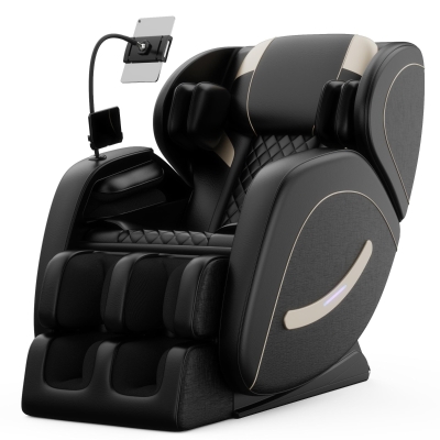 Zero Gravity Massage Chair Recliner with Lumbar and Leg Heating, Black