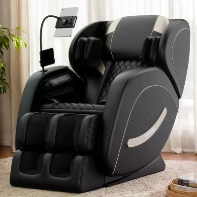 Zero Gravity Massage Chair Recliner with Lumbar and Leg Heating, Black