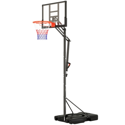 Soozier Basketball Hoop Outdoor, 4.4-10ft Portable Basketball Goal with Wheels and 44.5" Backboard, for Teenagers Youth Adults