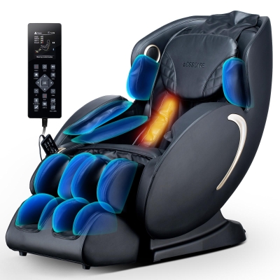 BOSSCARE 3D Zero Gravity Massage Chair with Voice and App Control, Black