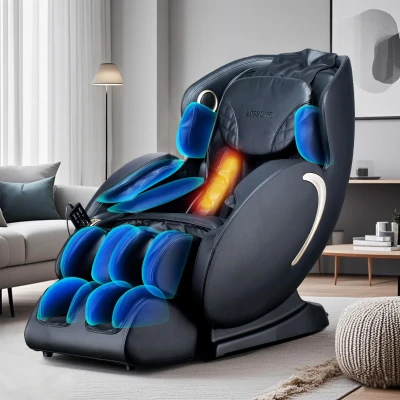 BOSSCARE 3D Zero Gravity Massage Chair with Voice and App Control, Black