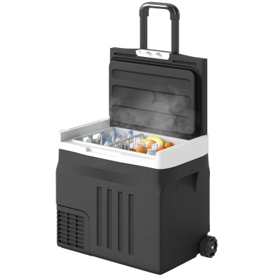 Outsunny 12 Volt Car Fridge Refrigerator, 42 Quart (40L) Portable Electric Cooler, 12V/24V DC & 100-240V AC, -4℉-68℉
