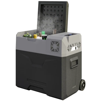 Outsunny 50 Liter Car Refrigerator Portable Freezer 12/24V Electric Cooler Box for Camping, Travel, Picnic, Down to -20℃