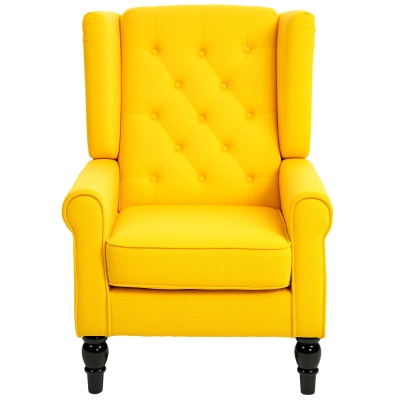 Accent Chair 29.25" x 33.75" x 40.25" Yellow