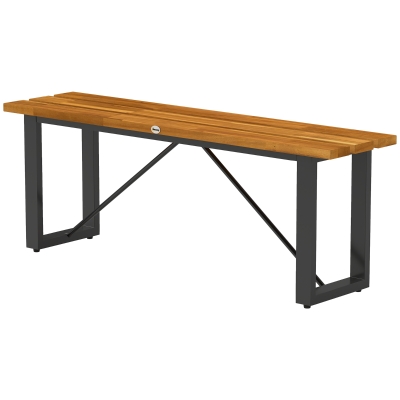 Outsunny 2-Person Backless Acacia Wood Patio Bench, Teak