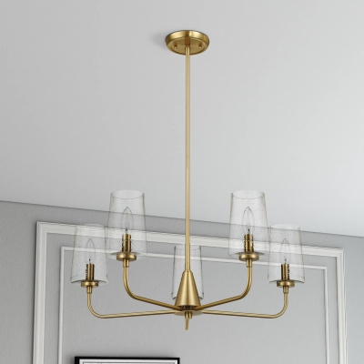 Dazzle Five-Light Chandelier with Clear Seeded Glass, Clear+Gold