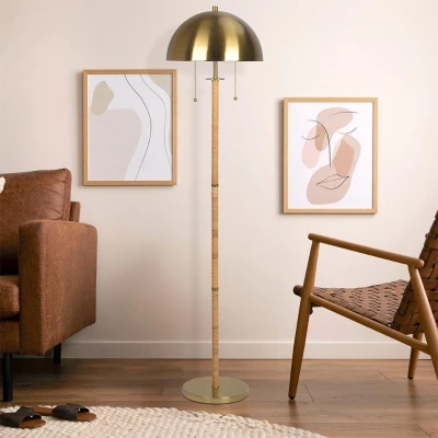 Allure 2-Light Floor Lamp with Double On/Off Pull Chain, Gold