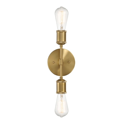 Elegant Double Lights Wall Sconce with Golden Accents, Clear+Gold