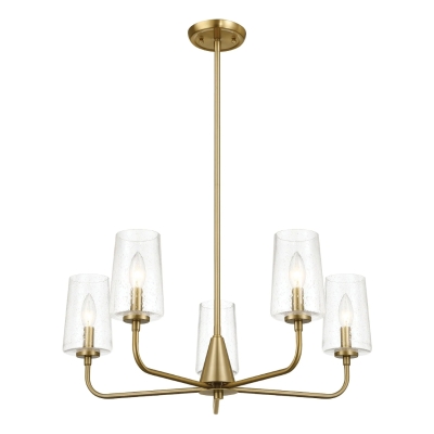 Dazzle Five-Light Chandelier with Clear Seeded Glass, Clear+Gold