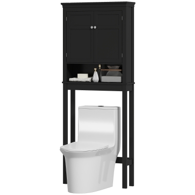 HOMCOM 3-Tier Over Toilet Storage Unit Washing Machine Cabinet Dryer Cabinet with Adjustable Shelf for Bathroom, Laundry