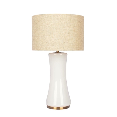 Cascade Glass Table Lamp with Golden Base, Beige,Gold+White