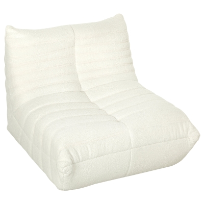 HOMCOM Bean Bag Chair with High-Density Foam, Cream White