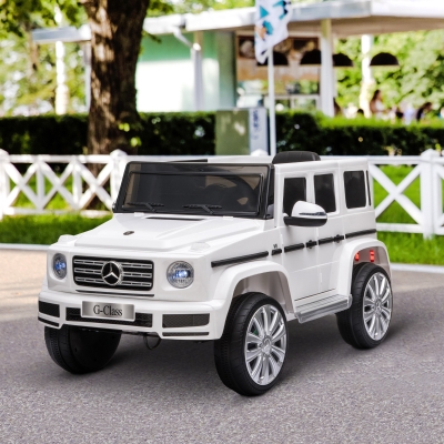 Aosom Mercedes Benz G500 Licensed 12V Kids Ride on Car with Remote Control, Music, Lights, MP3 for 37-96 months, White