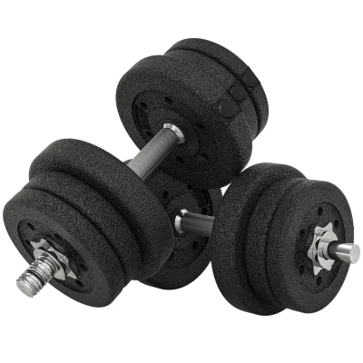 Soozier 55 lbs Adjustable Dumbbells Weight Set Dumbbell Hand Weight Barbell for Body Fitness Lifting Training for Home Office Gym, Black