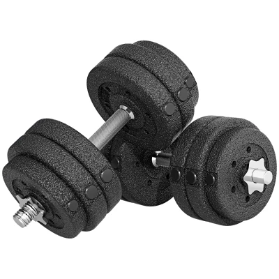 Soozier 66 lbs Adjustable Dumbbells Weight Set Dumbbell Hand Weight Barbell for Body Fitness Lifting Training for Home Office Gym, Black