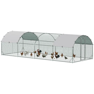 PawHut Large Dome Chicken Coop, 9.2′ x 18.7′ Outdoor Run