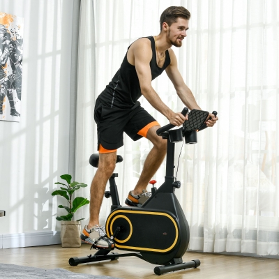Soozier Exercise Bike, Magnetic Resistance Exercise Bike with LCD Display, Low Noise Stationary Indoor Cycling Bike for Home