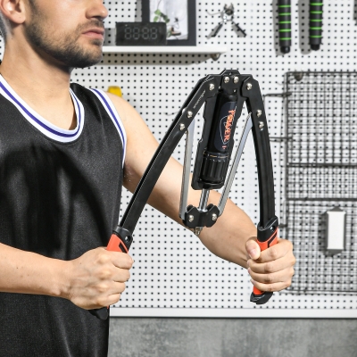 Soozier Twister Arm Trainer, Adjustable 22- 440lbs Hydraulic Power Exerciser, Home Chest Press Machine, Strength Training Fitness Equipment for Arm, Chest, Bicep, Abdomen, Shoulder