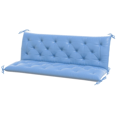 Outsunny 3-Seater Outdoor Bench Swing Chair Replacement Cushions for Patio Garden, Light Blue