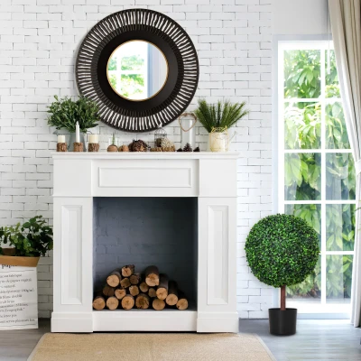 Outsunny 23.5" Artificial Boxwood Topiary Ball Tree, Green