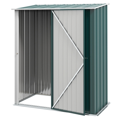 Outsunny 5' x 3' Outdoor Storage Shed, Steel Garden Shed with Single Lockable Door, Tool Storage Shed for Backyard, Green