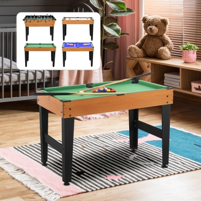 Soozier 43'' 4-in-1 Multi-Gaming Table, Tabletop Billiards Hockey Table Tennis Foosball Game, Easy Set up for Whole Family