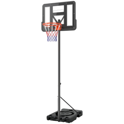 Soozier Basketball Hoop Outdoor, 4.6-10ft Portable Basketball Goal with Wheels and 43" Backboard, for Teenagers Youth Adults