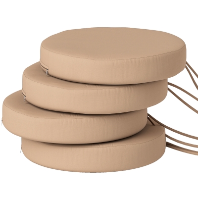 Outdoor Seat Cushion Set 15" Dia. x 2.8" H Khaki