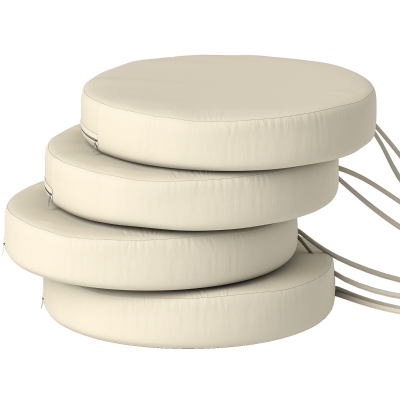 Outdoor Seat Cushion Set 15" Dia. x 2.8" H Cream