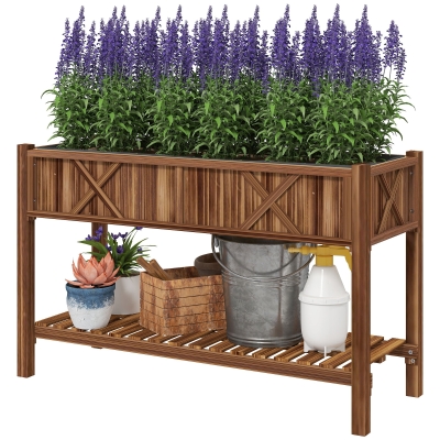 Raised Planter 47.2" W x 21.7" D x 31.5" H Carbonized