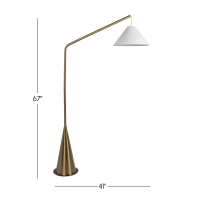 Lisbon Floor Lamp with On/Off Switch, Antique Brass+White