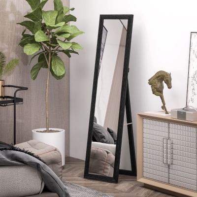 HOMCOM 15" x 62" Full Length Mirror for Bedroom, Free Standing Dressing Mirror, Wall Mirror for Living Room, Black