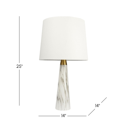 Table Lamp with On/Off Switch, Gold+White