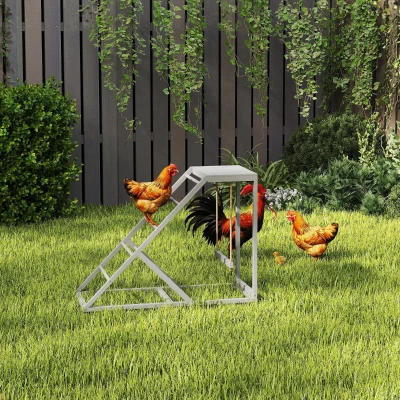 PawHut Chicken Activity Play Set with Perches & Ladder, Gray