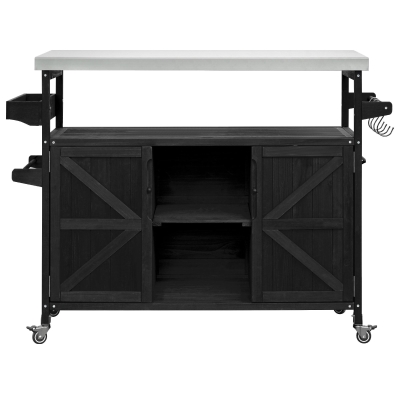Outdoor Kitchen Island Cart, Black