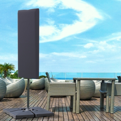 Outsunny Garden Parasol Cover, Outdoor Cantilever Umbrella Cover with Zipper, Dark Grey