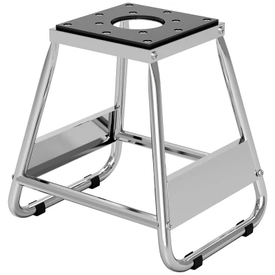 HOMCOM Universal Dirt Bike Stand, 1100 lbs Detachable Anti-Skid Steel Motorcycle Stand with Rubber Platform, Hole, Grey