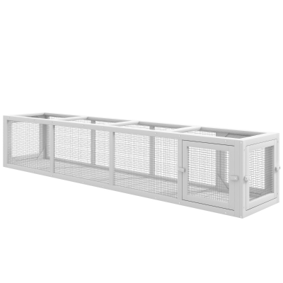 PawHut Wooden Cat Run, 79"L x 15"W, Weather Protection, White
