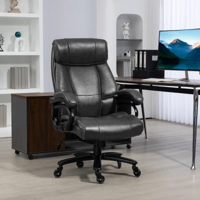 Vinsetto Big & Tall Executive Office Chair, 400lbs, PU Leather, Black