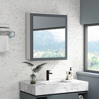 Kleankin Wall Mounted Medicine Cabinet with Mirror, White
