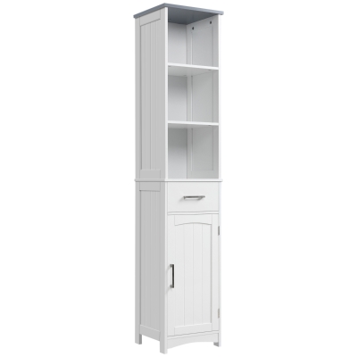 thumbnail image 2 of Kleankin Modern Freestanding Bathroom Floor Cabinet With Storage, 30cm Wide, White 2 of 4